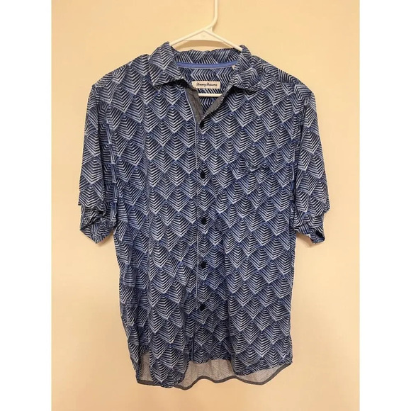 NWT Tommy Bahama Mens Shirt Blue Button-Front Agave-Tiles Medium - Picture 1 of 4